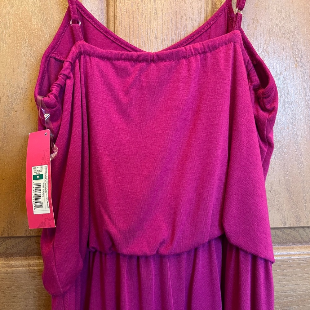 NWT Target Fuchsia Raspberry Knit Spaghetti Strap Knit Romper - Picture 4 of 10
